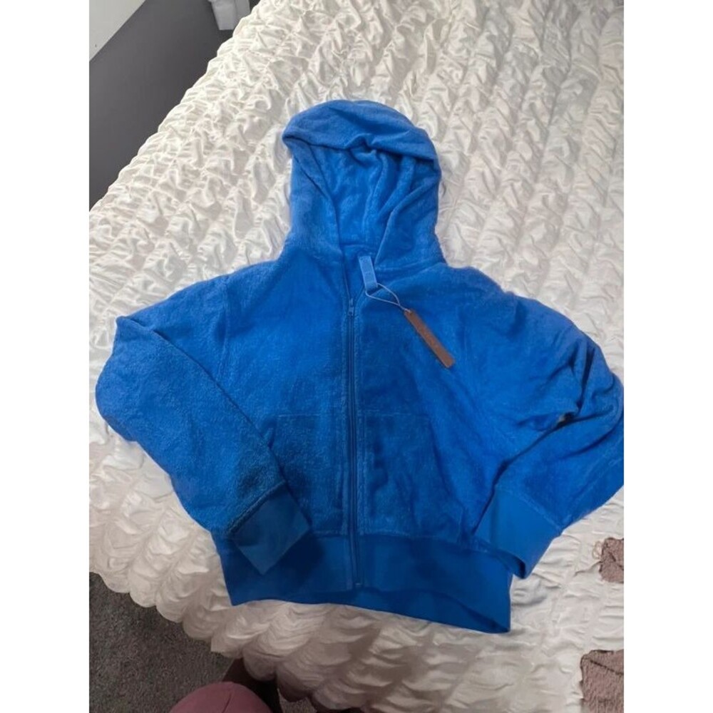 NWT Skims terry blue zip up hoodie small